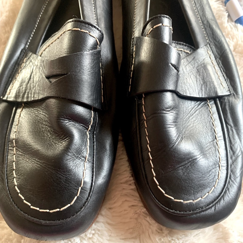 Coach black leather loafers  size 9.5 but can fit narrow 10